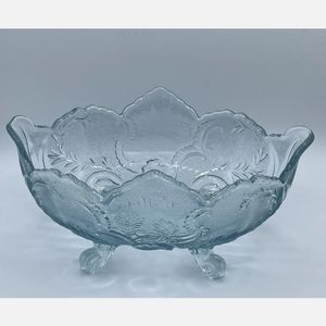 Vintage glass oval fruit bowl
